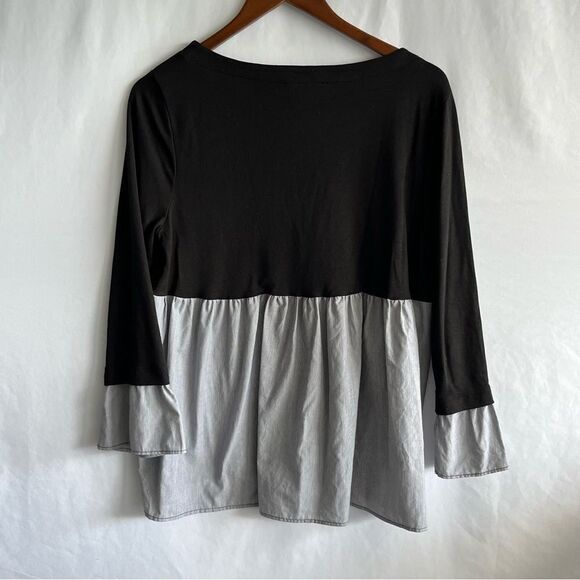 Women's Loft Black & White Long Sleeve Top - Picture 5 of 6